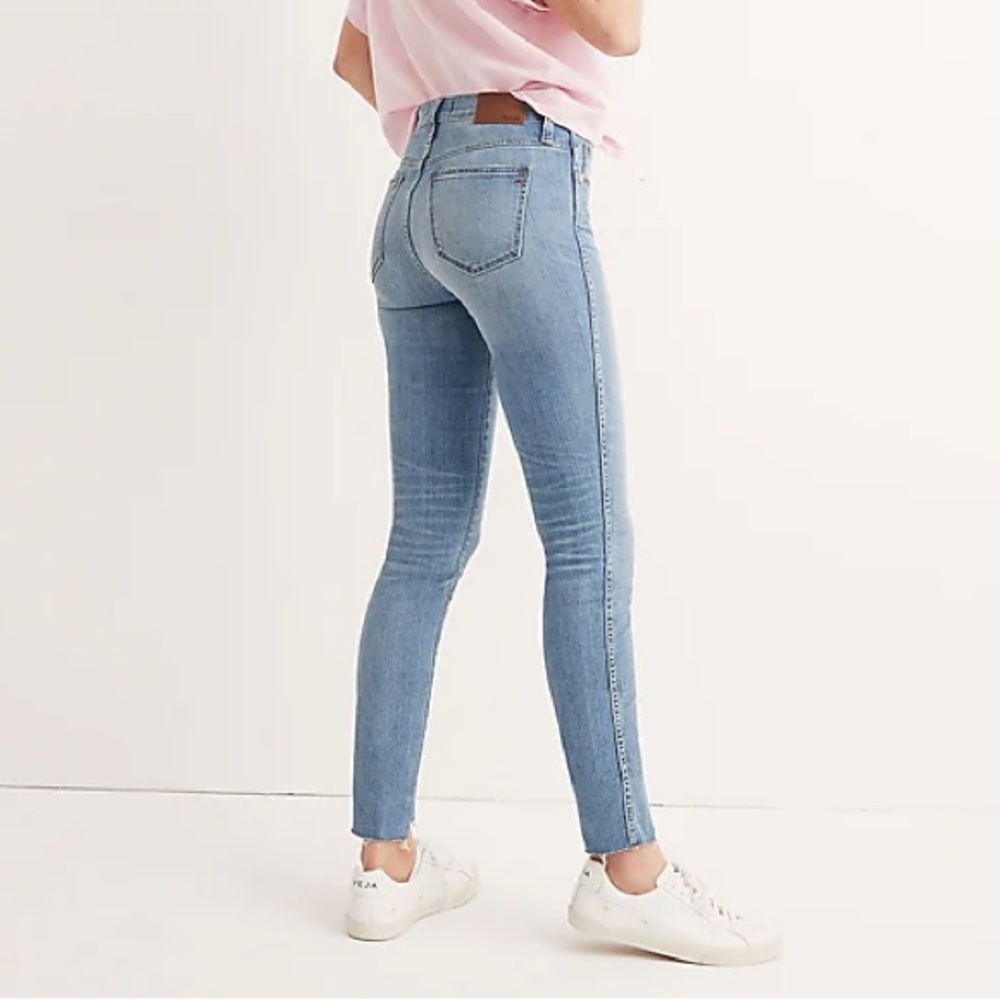 Madewell 9" High-Rise Skinny Stretch Denim Jeans Seamed Step-Hem Light Wash 26